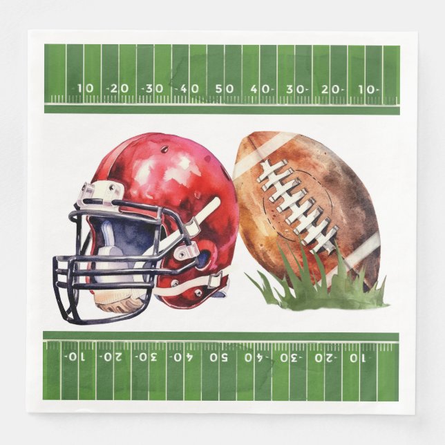 Paper Napkins Football Birthday Party Decor (Front)