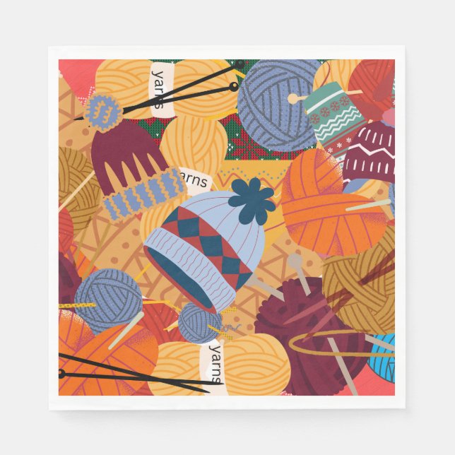 Paper Napkins for Knitters Gift or Party (Front)