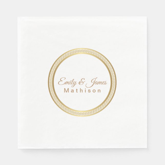 Paper Napkins-Gold Eternal Circle Napkins (Front)
