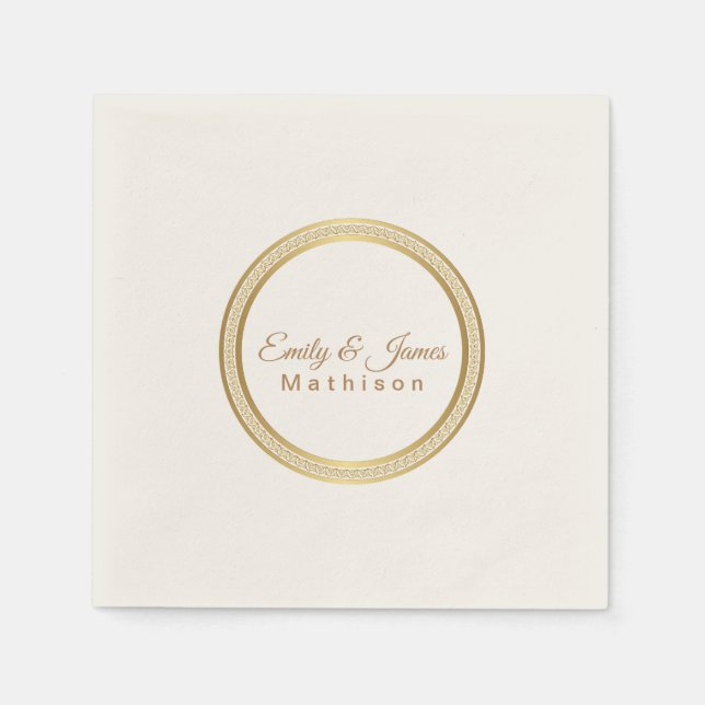 Paper Napkins-Gold Eternal Circle Napkins (Front)