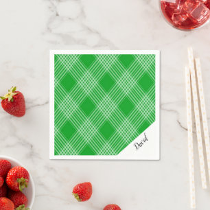 Paper Napkins, Green Plaid Napkin