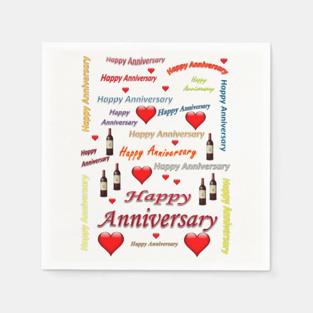 Paper Napkins Happy Anniversary (Front)