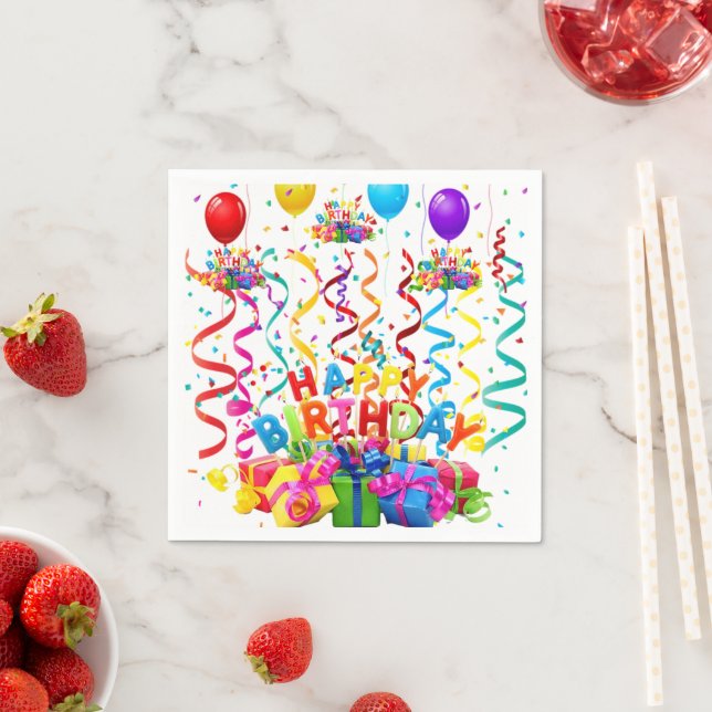 Paper Napkins,  Happy Birthday Napkin (Insitu)