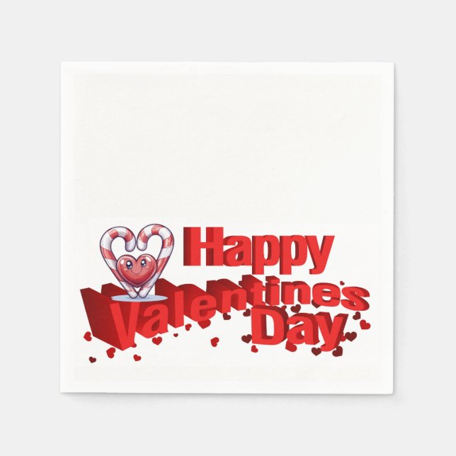 Paper Napkins Happy Valentine's Day  (Front)