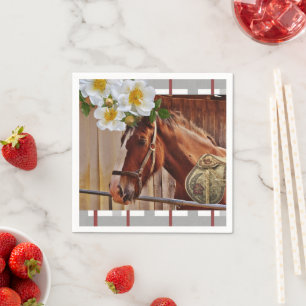 Paper Napkins, Horse Floral Napkin