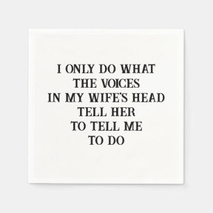 Paper Napkins Husband Wife's Joke 