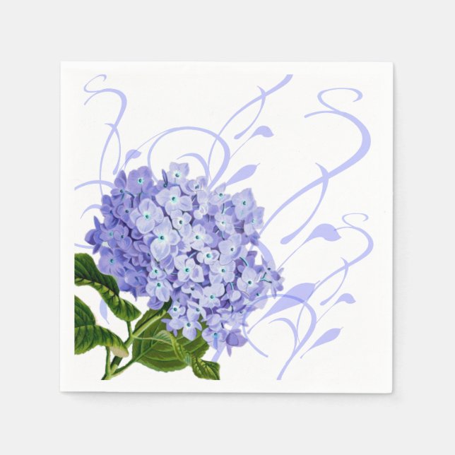 Paper Napkins-Hydrangea Paper Dinner Napkins (Front)