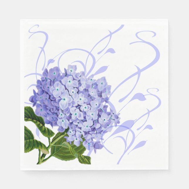 Paper Napkins-Hydrangea Paper Dinner Napkins (Front)