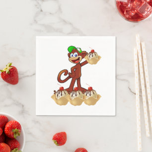 Paper Napkins, Ice Cream Monkey Napkins