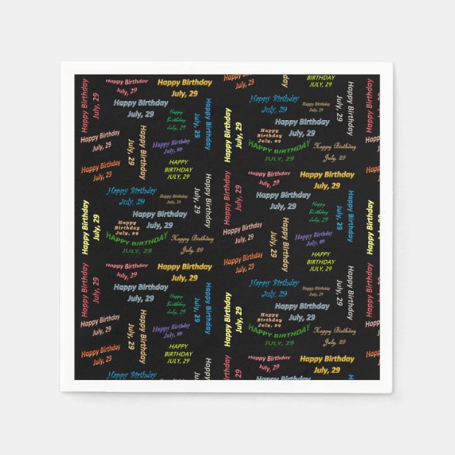 Paper Napkins July, 29 Birthday (Front)