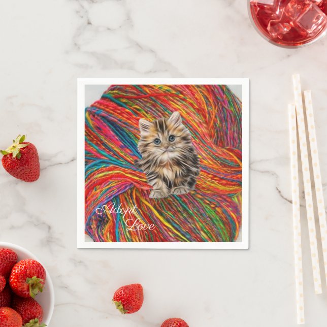 Paper Napkins, Kitten Yarn Napkin (Insitu)