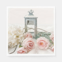 Paper Napkins: Lovely Pink Peonies and Roses Napki