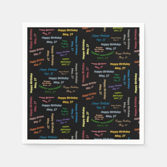 Paper Napkins May, 27 Birthday (Front)