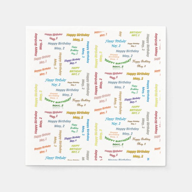 Paper Napkins May, 2 Birthday (Front)