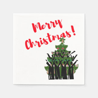 Paper Napkins Merry Christmas Carol Singers Choir