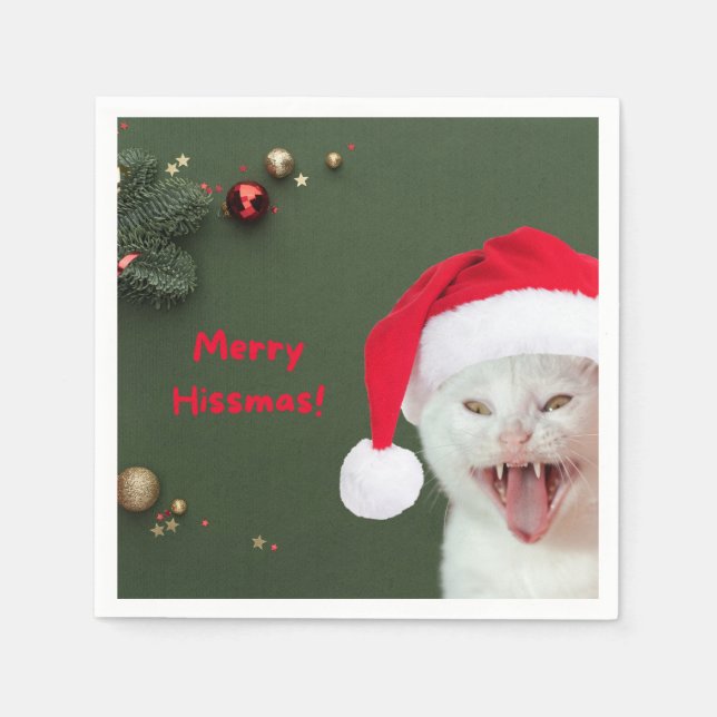 Paper Napkins, Merry Hissmas Wishes Napkin (Front)