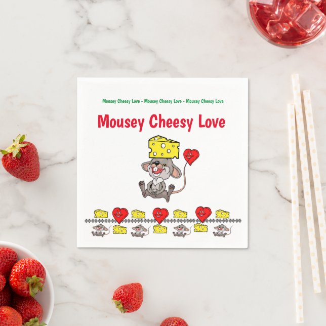 Paper Napkins, Mousey Cheesy Love  Napkin (Insitu)