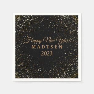 Paper Napkins-New Year-Gold Stars Napkin