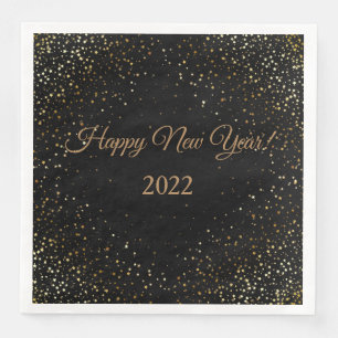 Paper Napkins-New Year-Gold Stars Paper Dinner Nap Napkin