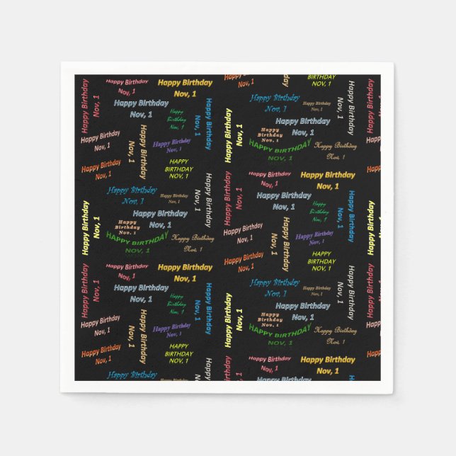 Paper Napkins November, 1 Birthday (Front)