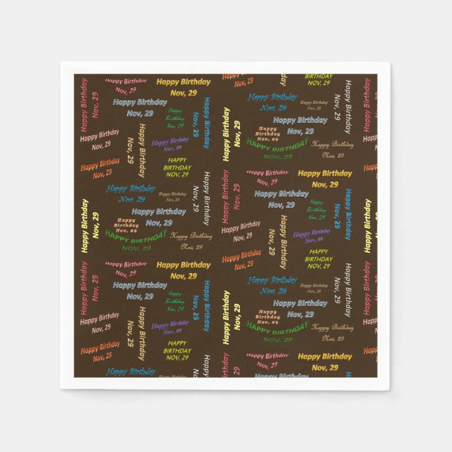 Paper Napkins November, 29 Birthday (Front)