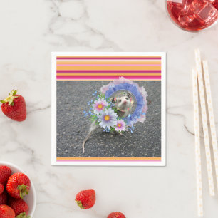 Paper Napkins, Opossum Floral Napkin