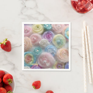 Paper Napkins, Pastel Yarn Napkin