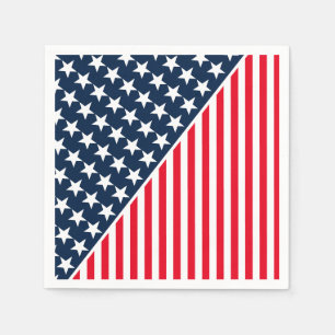 Paper Napkins-Patriotic Stars & Stripes Napkins