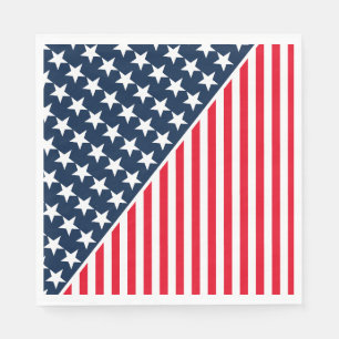 Paper Napkins-Patriotic Stars & Stripes Napkins