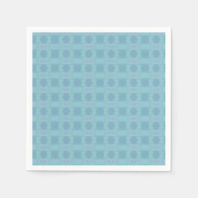 Paper Napkins Patterned In Blues (Front)