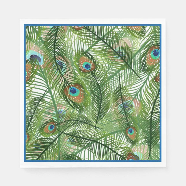 Paper Napkins-Peacock Feathers Napkin (Front)