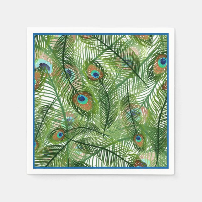 Paper Napkins-Peacock Feathers Napkins (Front)