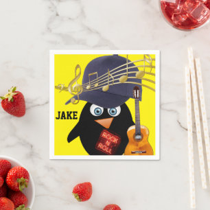 Paper Napkins, Penguin Guitar Rock n Roll Napkin