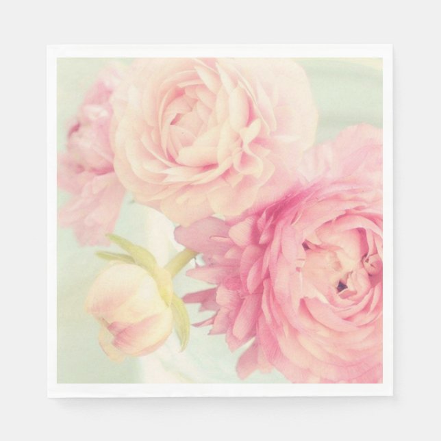 Paper Napkins-Peonies Napkin (Front)