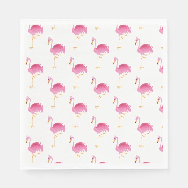 Paper Napkins-Pink Flamingos Napkin (Front)