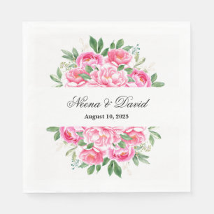 Paper Napkins-Pink Peonies Napkin