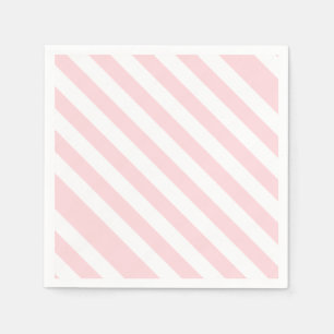 Paper Napkins Pink & White Stripe Diagonal