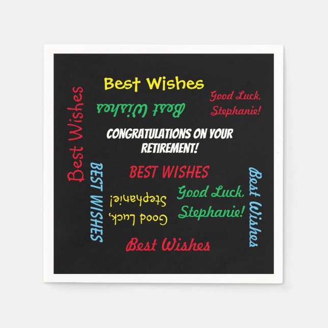 Paper Napkins, Retirement Party Colourful FUN Pape Napkin (Front)