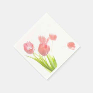 paper napkins Retro pink tulip flower