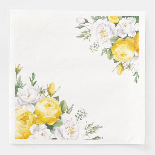 Paper Napkins-Roses Paper Dinner Napkins (Front)