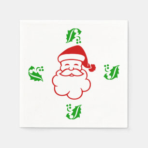 Paper Napkins - Santa and Holly