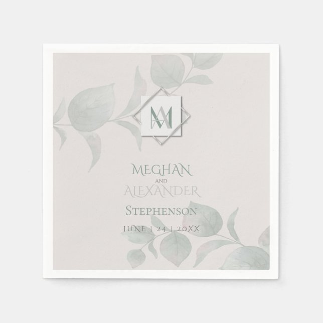 PAPER NAPKINS | Silver Sage  Eucalyptus (Front)