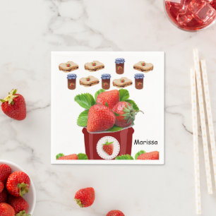 Paper Napkins, Strawberry Jam Peanut Butter Napkin