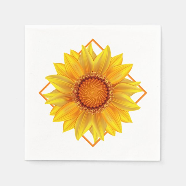 Paper Napkins-Sunflower Napkin (Front)