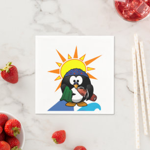 Paper Napkins, Surfer Penguin Napkin