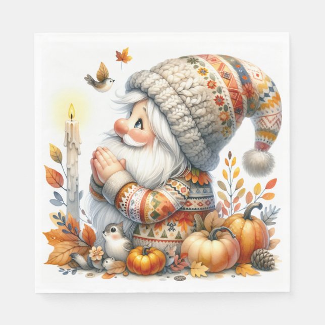 Paper Napkins Thanksgiving Gnome (Front)