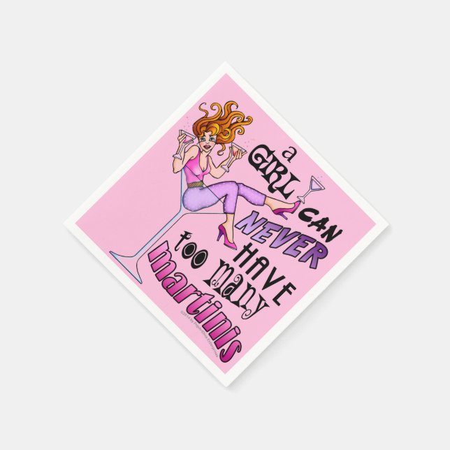 PAPER NAPKINS - TOO MANY MARTINIS (Corner)