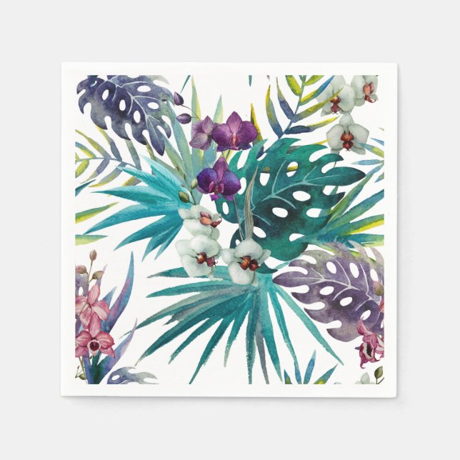 Paper Napkins - Tropical Orchids (Front)