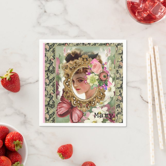 Paper Napkins, Victorian Floral Napkin (Insitu)