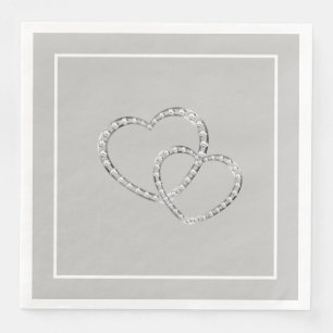 Paper Napkins-Wedding Two Hearts Napkin
